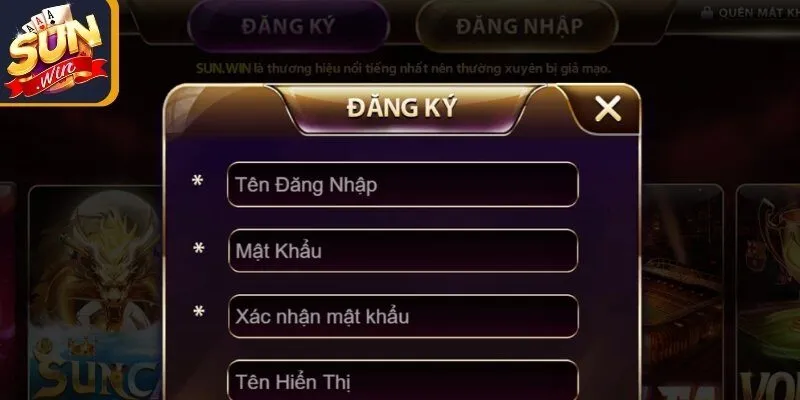 Các thao tác đăng ký Sunwin trên điện thoại