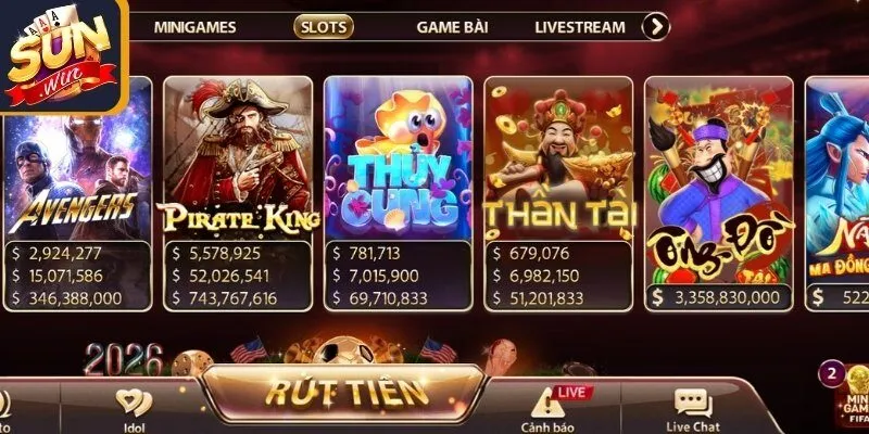 Tổng quan về sảnh Slotgame Sunwin